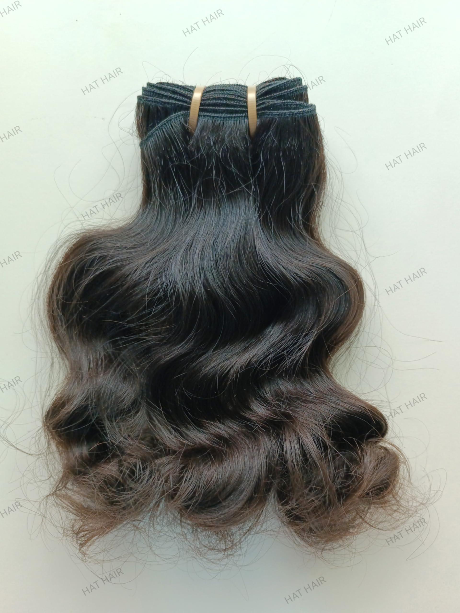 Generic Unprocessed Indian Hair Wavy Natural Black 100g/Bundle, Single Donor Raw Silky Soft Body Wavy Human Hair Extensions (20 Inches)