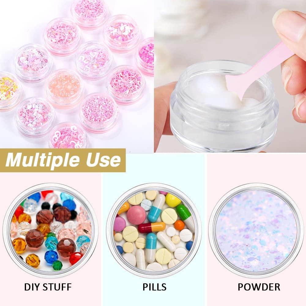 DupakSYS 4 oz Plastic Containers with Lids + 1oz Small Containers with Lids (Set of 24) Plastic Jars with Lids Cosmetic Jar - for Lip Scrub, Body Butters, Cream, Slime, Craft Storage