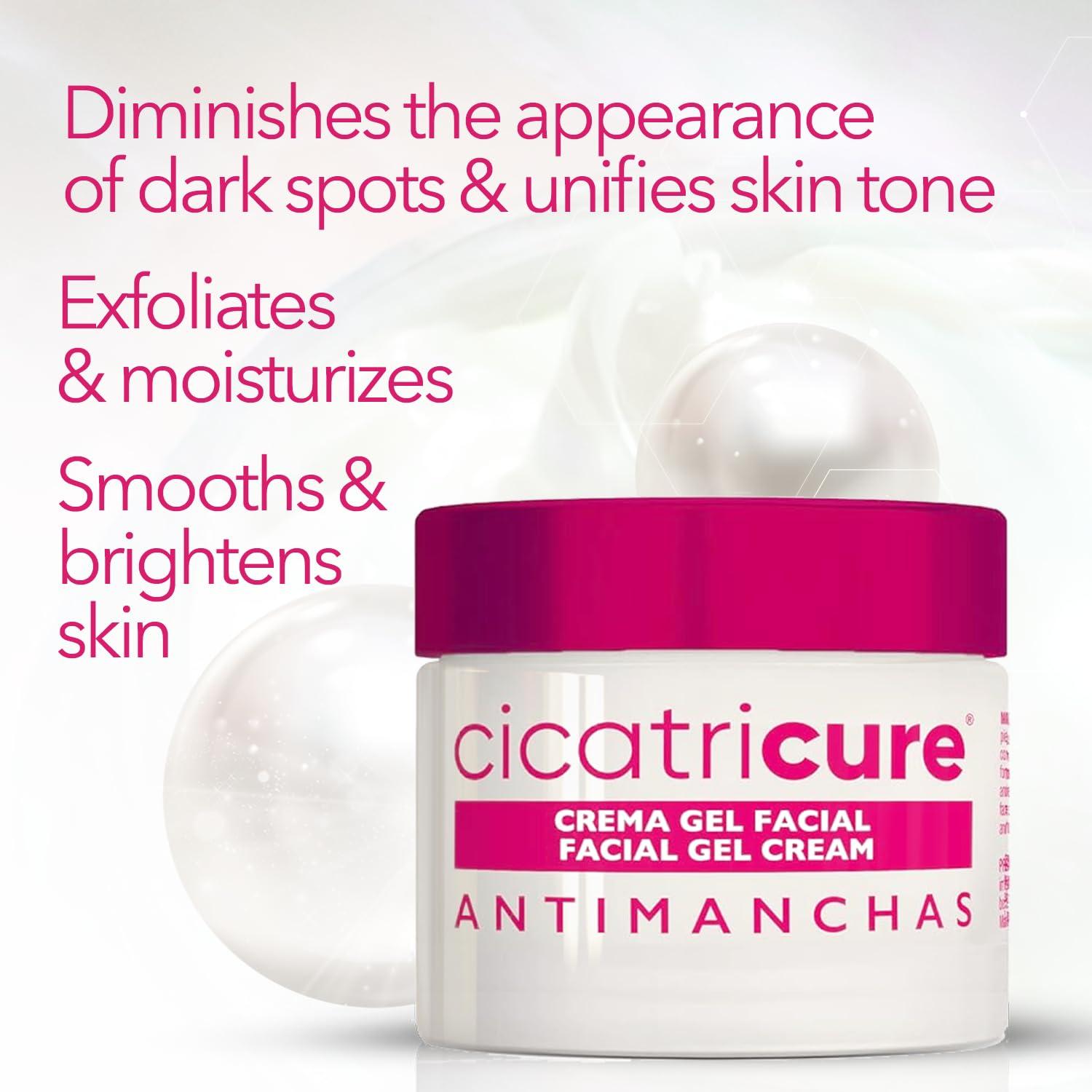 Cicatricure Cicatricure Face Moisturizer, Antimanchas Brightening Moisturizing Gel Cream, Reduces Dark Spots, Patches and Boosts Skin Glow + Natural Radiance, 1.7 Ounces