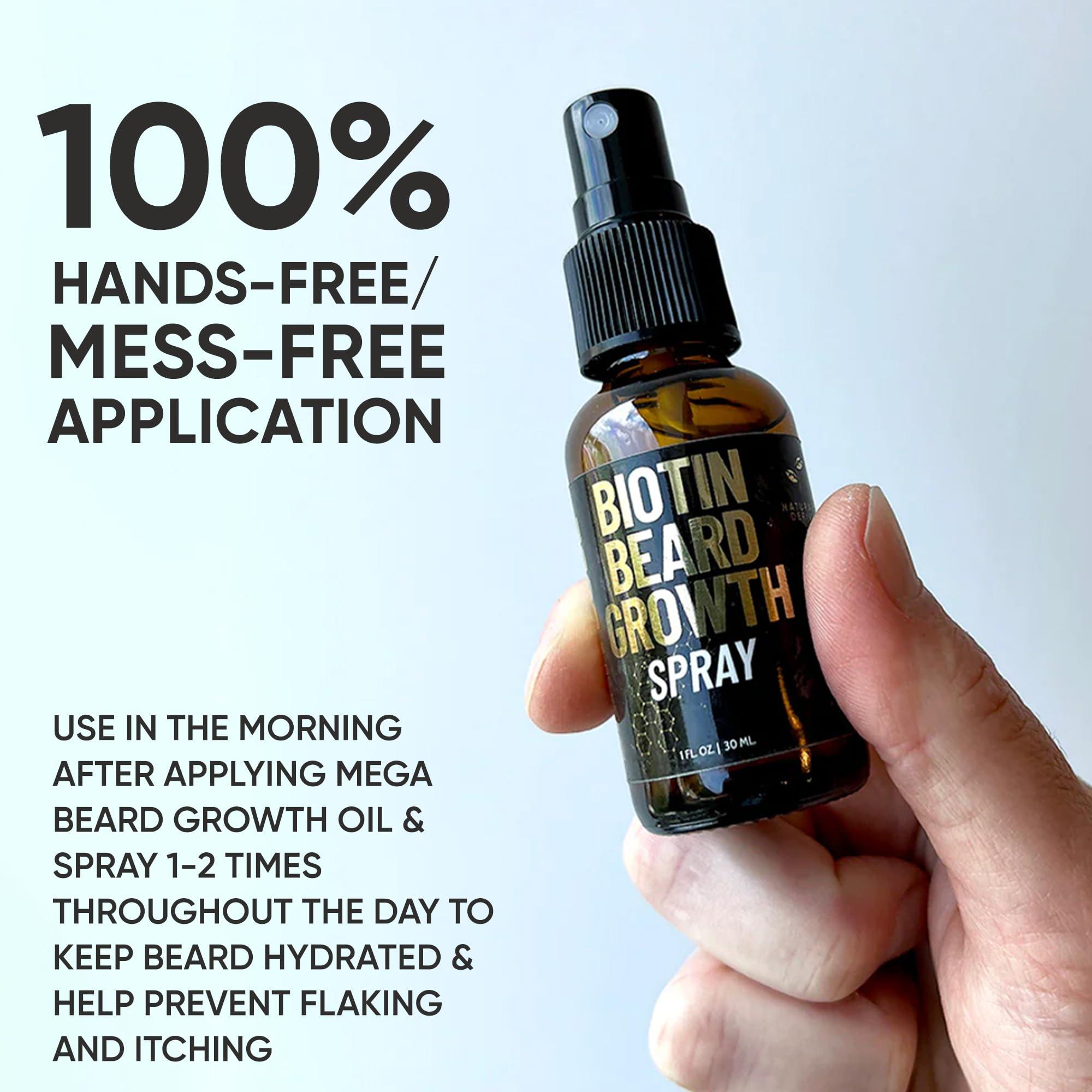 Derm Dude Derm Dude Biotin Beard Growth Spray for Men | Formulated with Biotin & Bamboo Extract for Hair Growth | Promotes Thicker Fuller Beard | For Stronger Healthier Beard Growth, Non-Greasy Grooming- 1 oz