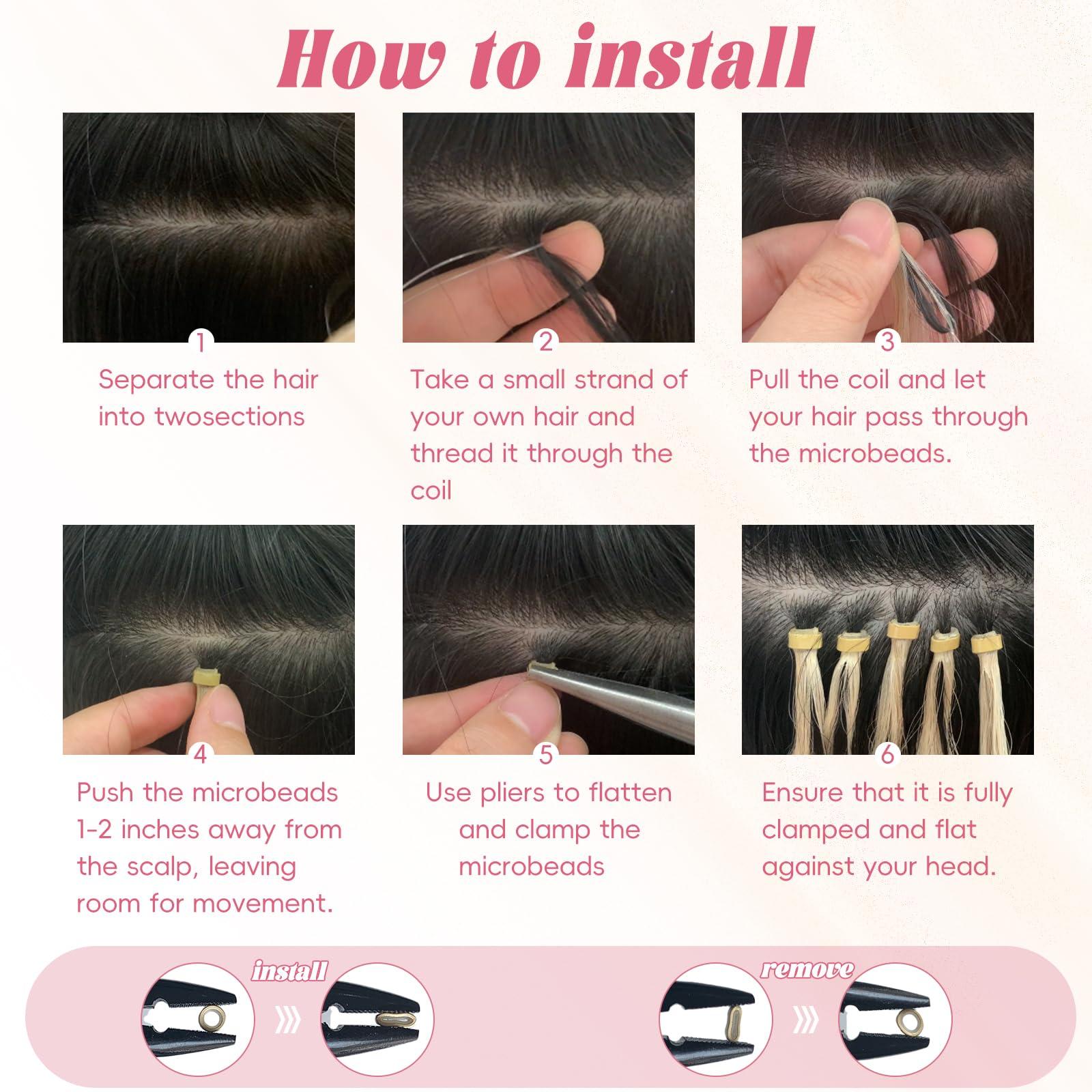 Eliysako Microlink Hair Extensions Human Hair 50g 20inch(#4) Chocolate Brown Micro Link Hair Extensions Human Hair Microbead Hair Extensions Microloop Hair Extensions Human Hair For Women