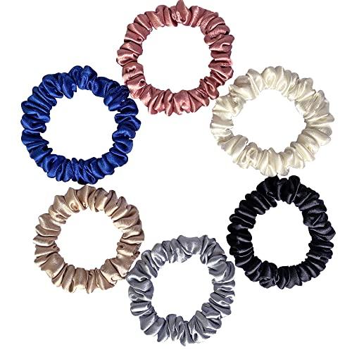Silvr Bear SILVR BEAR Luxury Satin Scrunchies, Satin Hair Ties for Thick, Thin & Curly Hair, Scrunchies for Women, Girls & Men Softer than Silk Hair Ties (Classic Skinny)