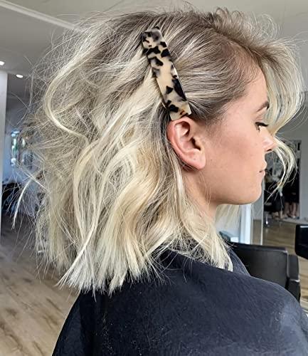 CHLINS 3 PCS Large Tortoise Hair Barrettes Clips - Women Hair Clips Shell Barrette Curved Barrette Automatic Hair Clip for Women Thick Hair(Tortoise#3)