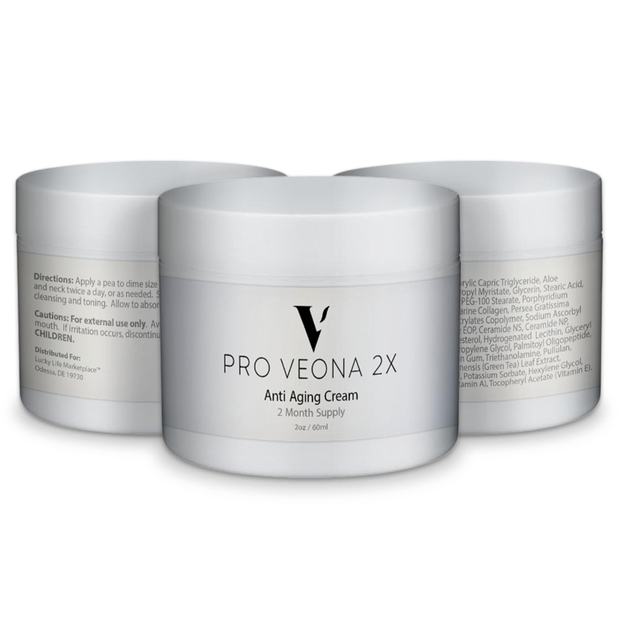Generic Pro Veona 2x Cream - Moisturizing Anti Aging Cream - 2 Month Supply - Lift & Firm - Nourishing Anti-Wrinkle Technology - Ceramides, Vitamin C, Collagen - Reduce Appearance of Age Spots & Redness