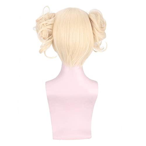 Koswiggle Koswiggle My Hero Academia Wig Cross My Body/Himiko Toga Cosplay Anime Wig Split Tiger Mouth Clip Milk Gold