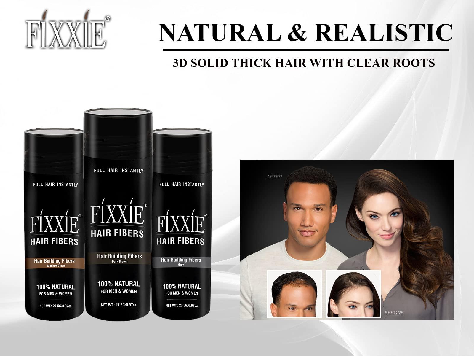FIXXIE, fixxie FIXXIE Hair Fibers Dark Blonde for Thinning Hair 27.5g Bottle, Concealer for Hair Loss, Men and Women, Naturally Thicker Looking With Keratin Fibres