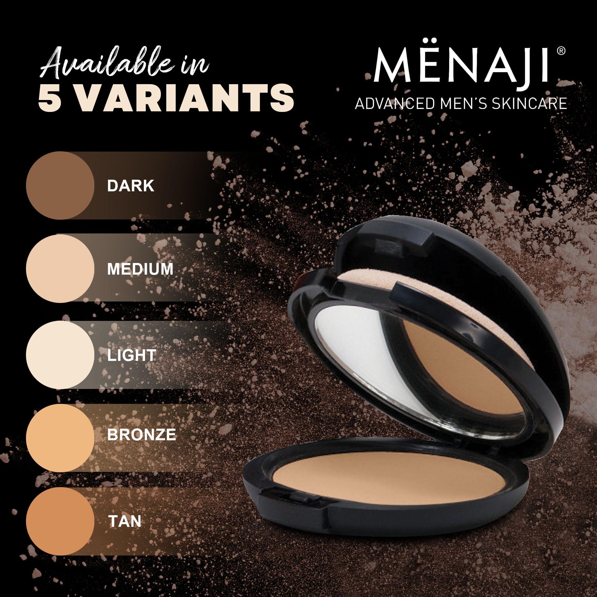 Menaji MNAJI Anti-Shine Powder (HDPV) - Anti-Shine Face Make-Up for Men - Natural Looking Makeup - Mens Cosmetics - Light