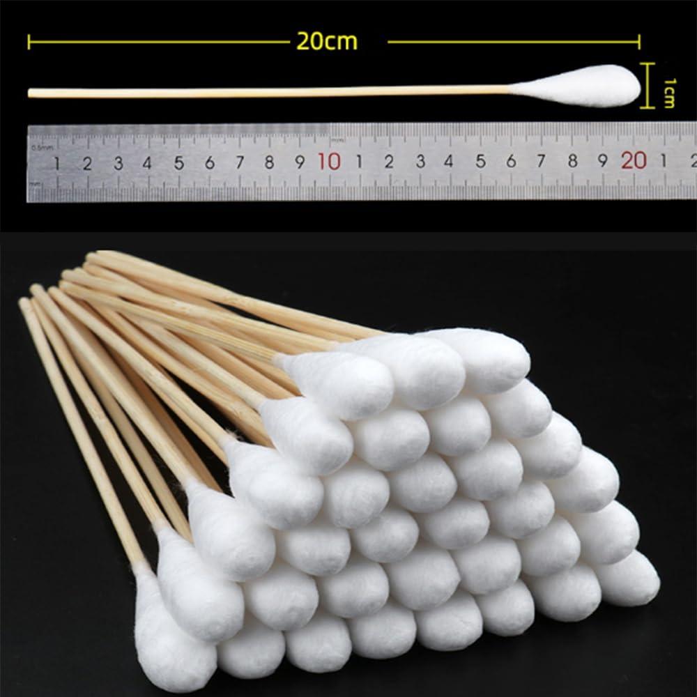 Bolesen 100PCS Medical Grade Long Cotton Swabs for Gynecology - Disposable Extra Large Size 20cm High Absorbency Cotton Sticks