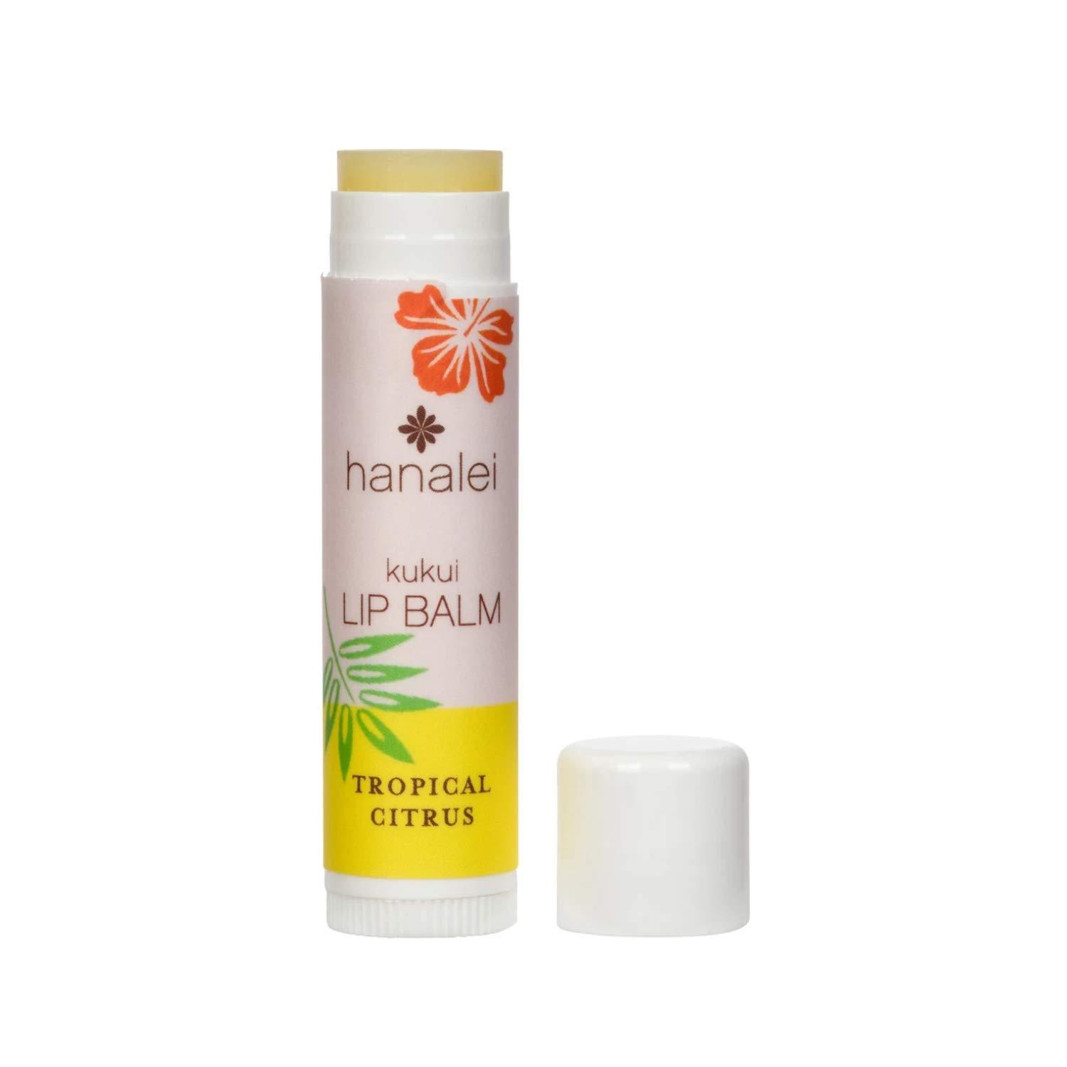 Hanalei Hanalei Tropical Citrus Lip Balm & Moisturizer Natural Kukui Oil & Beeswax for Hydrated, Soothed, Soft Lips Heals Dry, Chapped, Cracked Skin Long-Lasting Travel-Friendly Lip Care Tropical