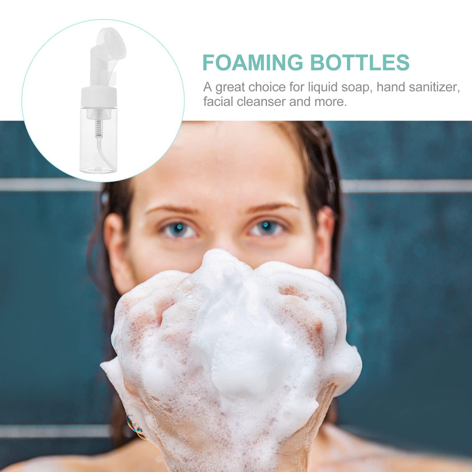 MARURY Foam Pump Bottle 2PCS 100ml Plastic Foam Dispenser Bottle Refillable Foaming Soap Press Pump Empty Bottles Makeup Container for Travel Shampoo Liquid 100ml Foam Soap Pump