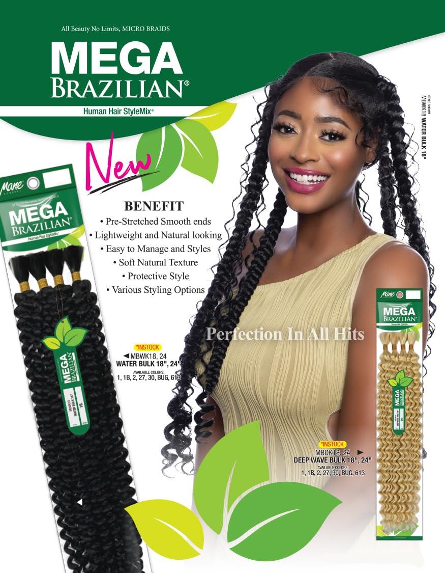 Mane Concept Mane Concept Human Hair Blend Braids Mega Brazilian Deep Wave Bulk 18\" (1)