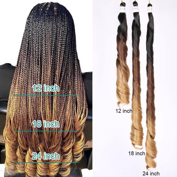 Mtmei hair Mtmei hair French Curly Braiding Hair for Box Braids 8 Packs 18 Inch 100G/Pack Loose Wave Braiding Hair Crochet Spanish Curly Spiral Curl Synthetic Hair Extensions for Women P30/27 (18 Inch,8 Packs)