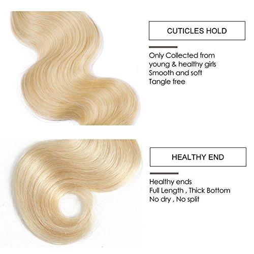 MY-LADY MY-LADY 613 Blonde Hair Bundles Weft Human Hair Weave Grade 7A Quality Hair Extensions 10-24inch Weave Weft Thick Body Wave 10" / 10 inch #613 Bleach Blonde 100g