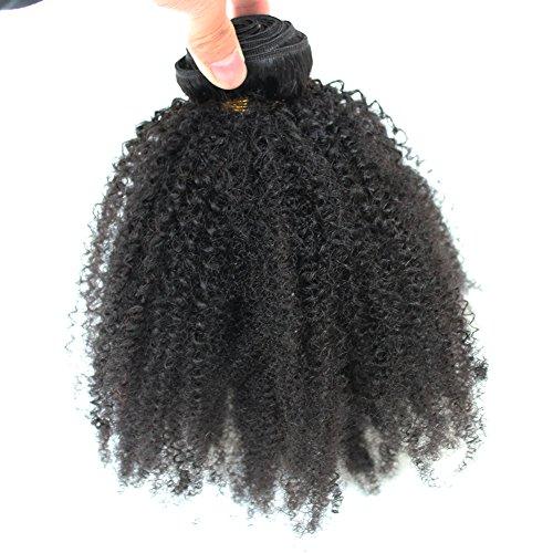 zigzag hair ZigZag Hair Afro Kinky Curly Hair Brazilian Virgin Hair Weave Bundles 4B 4C 100% Human Hair Bundles One Piece Double Weft Hair Extension (14inch)