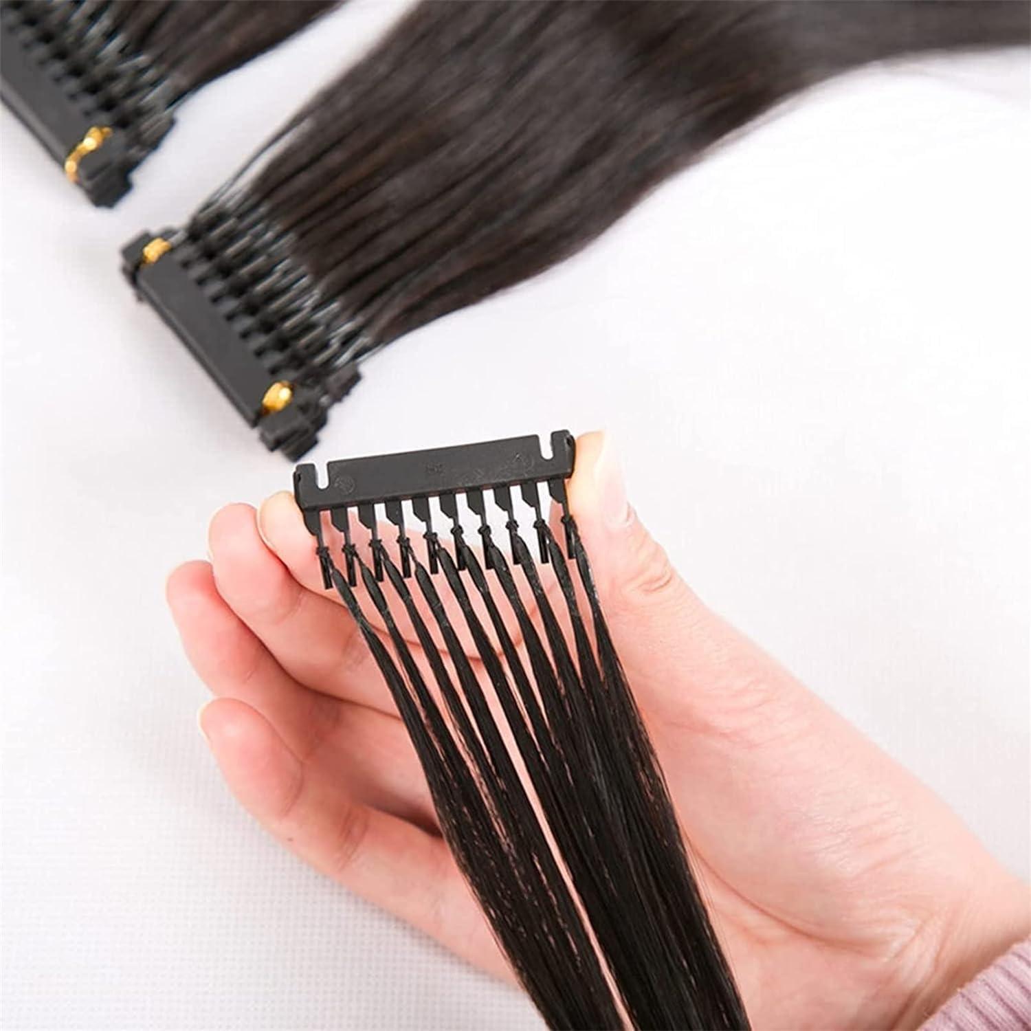 BRYER BRYER 6D Hidden Hair Extensions, Soft Can Perm And Dye Hair & Reuse, 100 Strands/10Pcs Black Hair Clip In Hair Extensions,20 Inch