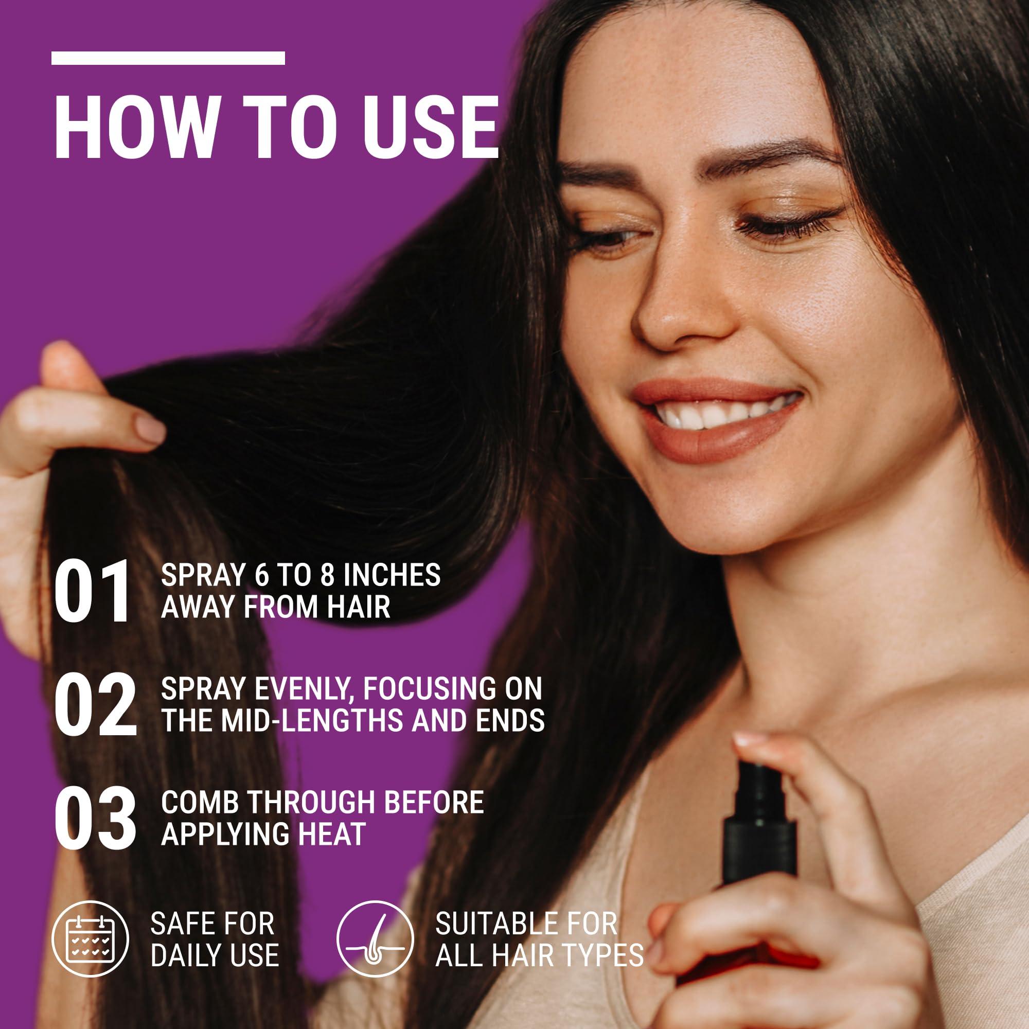 NEATLY NEATLY Leave-In Keratin Heat Protectant Spray for Hair for Dry, Damaged, Frizzy Hair - Nourishing Formula, Frizz Control, Humidity Shield - No Parabens, Sulfates or Phthalates, 8.5 Oz