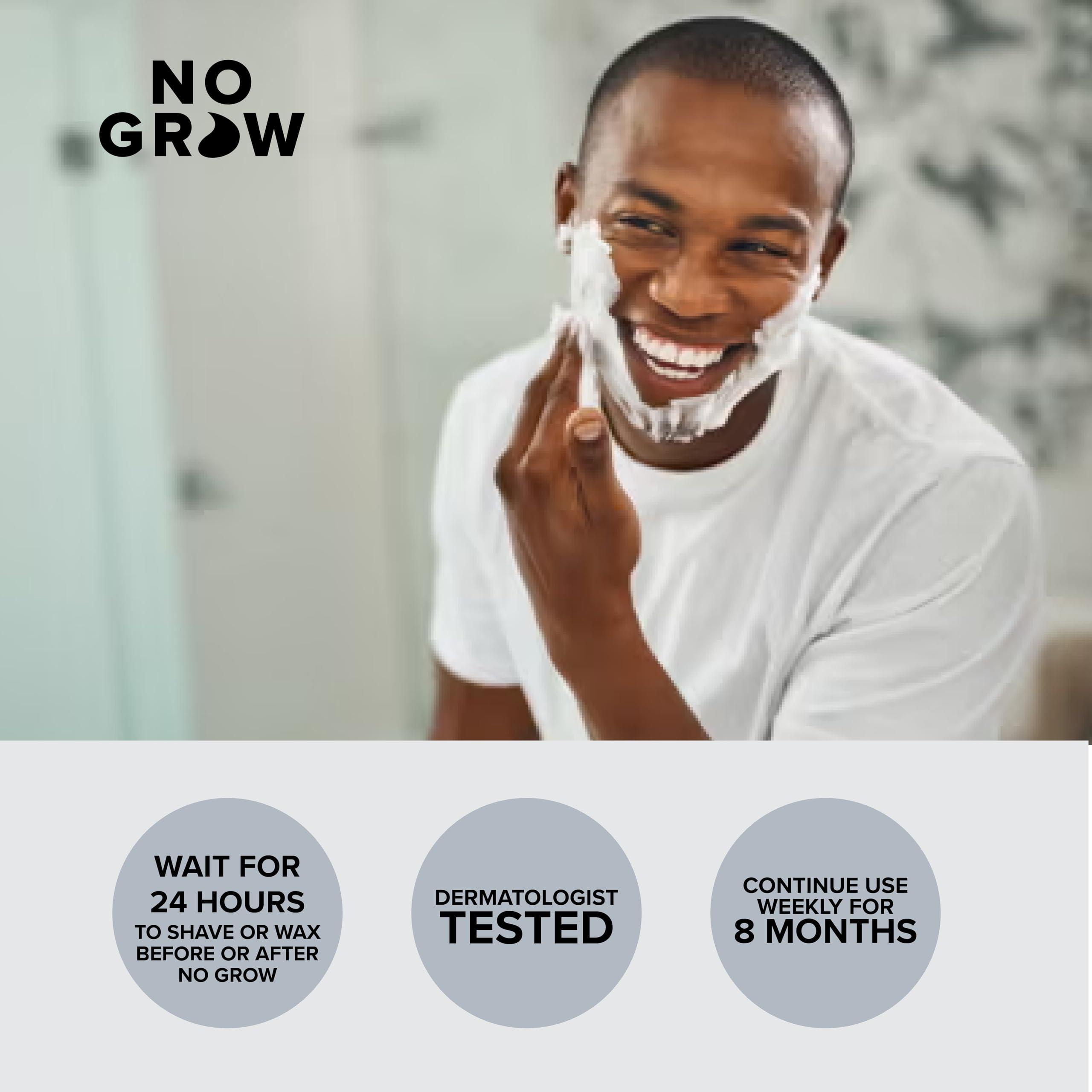 No Grow No Grow Beard Hair Remover for Men & Growth Inhibitor Gel - 90 ml - Visible Results in 4 Months - Once a Week Facial Hair Removal Gel for Men