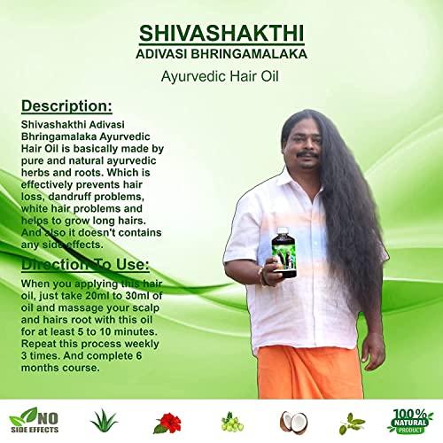 Flacon Flacon Shivashakthi Adivasi Bhringamalaka Herbal Hair Oil 250ml, 8.81 Fl Oz, (Pack of 1)