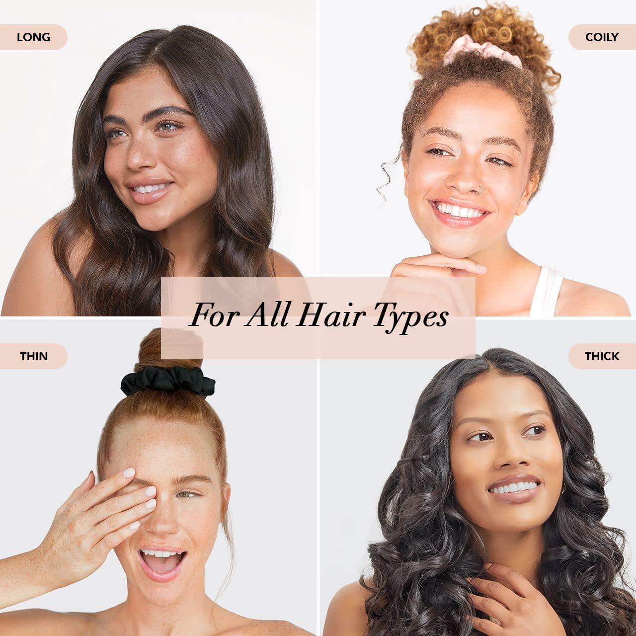 Kitsch Kitsch Microfiber Hair Towel Wrap and Satin Hair Scrunchies (Black, 5 pcs) Bundle with Discount