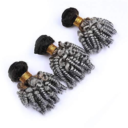 Tony beauty hair Tony Beauty Hair Aunty Funmi #1B/Grey Ombre Peruvian Virgin Human Hair Wefts with Frontal 3Bundles Silver Grey Ombre Funmi Hair Weaves with 13x4 Lace Frontal Closure 4Pcs Lot (16 16 16+16)