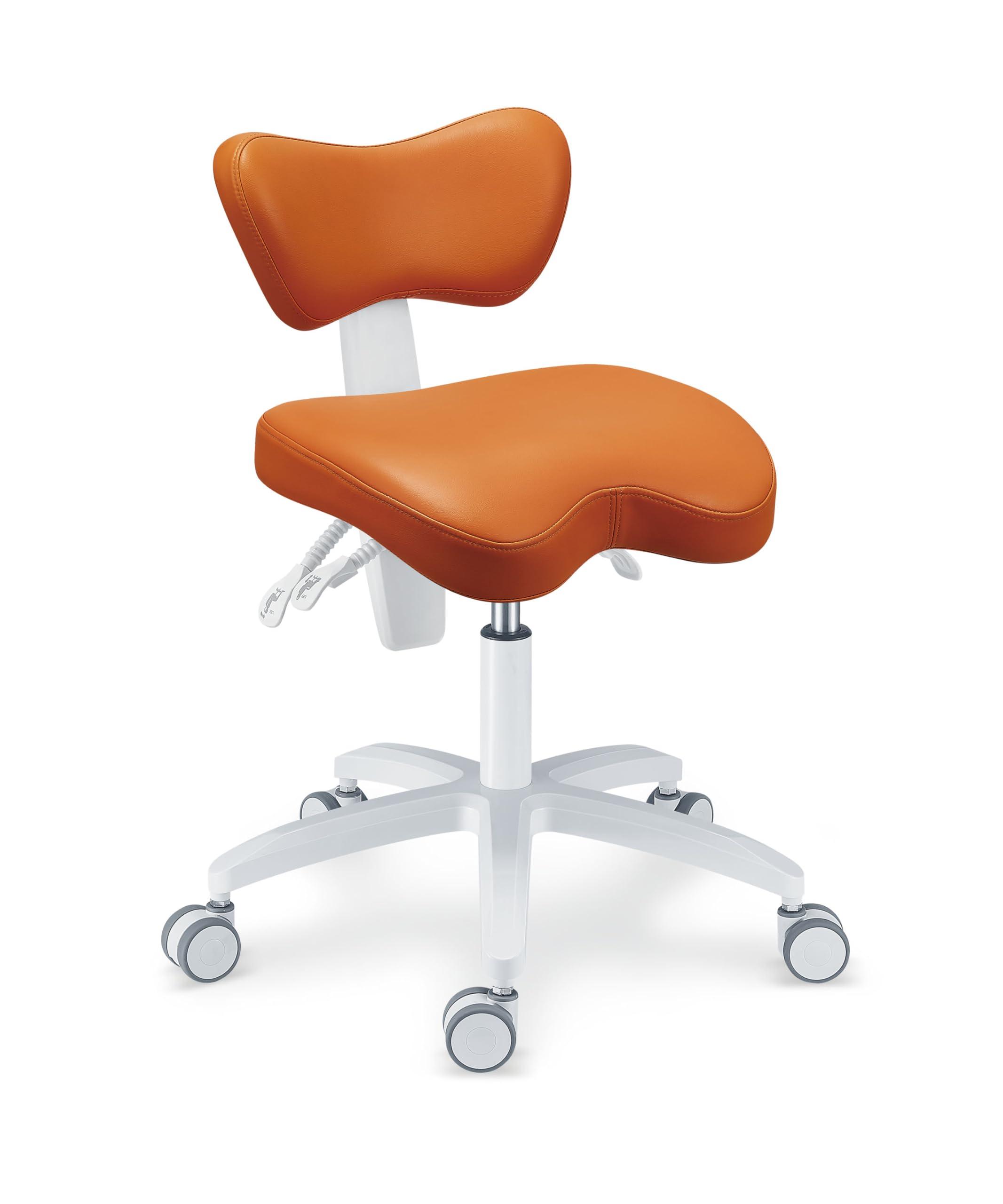 Castanai Back Support Saddle Stool Chair Adjustable and Rotating Elevating Seats Ergonomics Nurse Doctor's Chairs with U-Series Skin Feel Design PLST-060