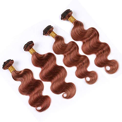 Tony beauty hair Tony Beauty Hair Copper Red Hair Bundles and Closure Body Wave Virgin Hair Weaves Dark Auburn Brazilian Human Hair 4 Bundles with Lace Closure 4x4" Pure 33 Reddish Brown (18 20 22 24 with 18)
