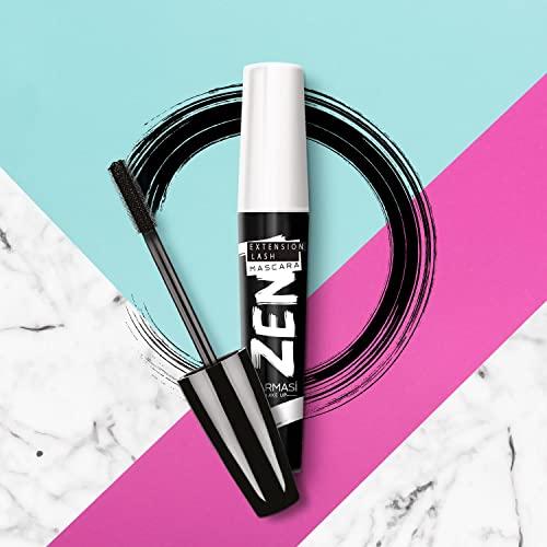 FARMASi FARMASi Zen Extension Lash Mascara, Intense Length, No Flaking, No Smudging, No Clumping, Volumizes & Separates Lashes, Fuller Longer and Thicker Lashes, Blackest Black, 0.27 fl. Oz / 8 ml