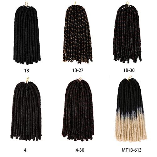 ZQIAN BEAUTY Urban Soft Dread Crochet Hair - 4 Packs Straight Faux Locs Crochet Hair Soft Dreadlocks Locs Crochet Soft Locs Faux Locs Braids 2 STYLE in ONE (4 Packs,#4-30)