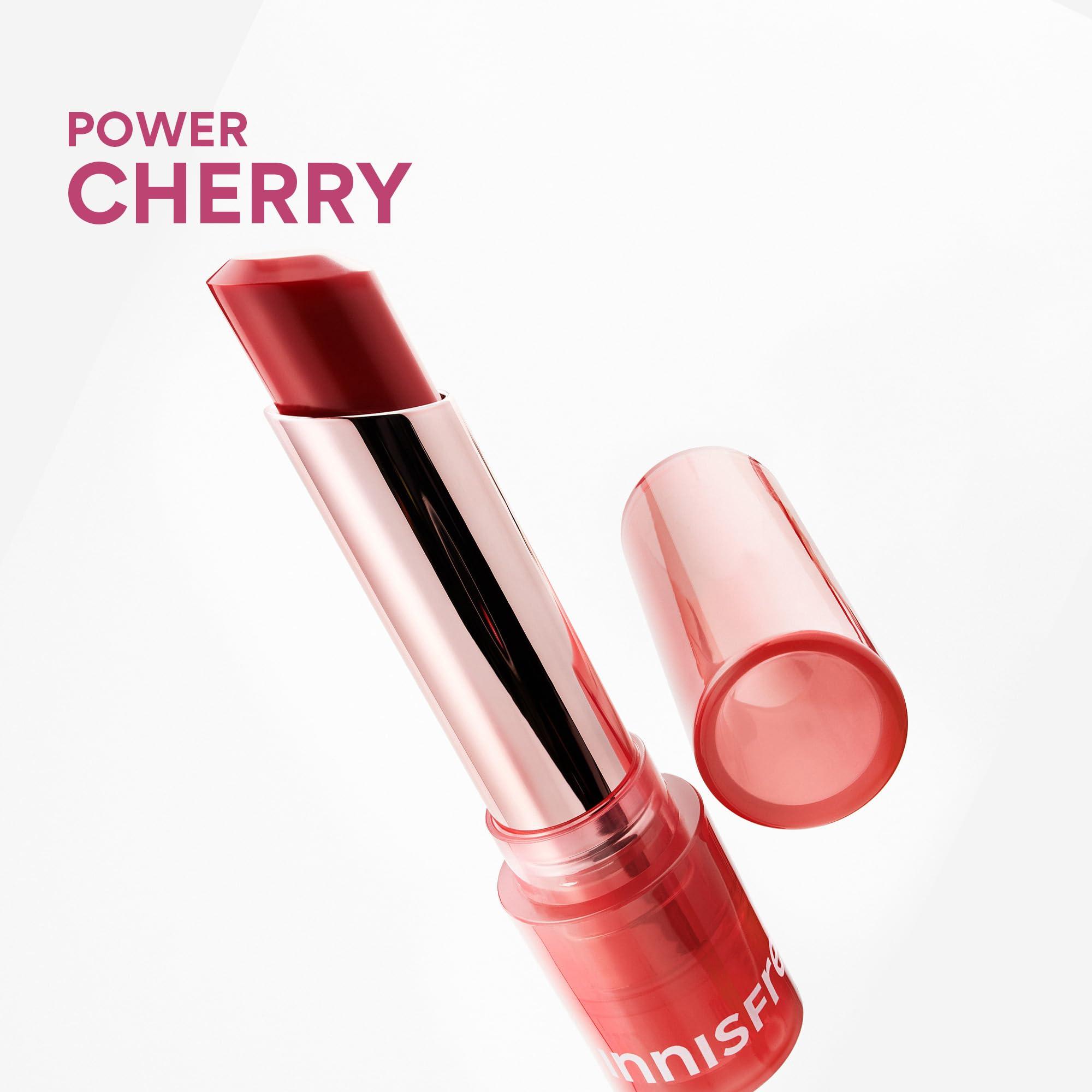 innisfree innisfree Dewy Tint Lip Balm with Hydrating Hyaluronic Acid and Ceramides, Tinted Korean Lip Balm, Power Cherry