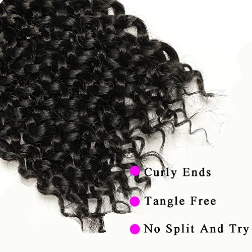 Re4U Hair Re4U Hair Short Passion Twist 12 Inch, 6 Packs Water Wave Crochet For Black Women, Soft Twists Braiding Butterfly Locs Braids, Bohemian Curly Extensions (1B#,6 Packs)