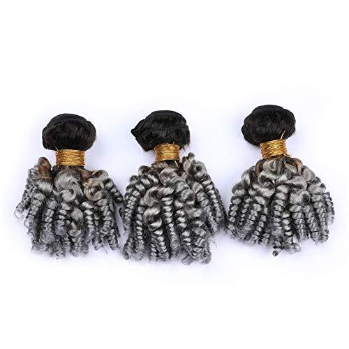 Tony beauty hair Tony Beauty Hair Virgin Peruvian Human Hair Silver Grey Ombre Aunty Funmi Bundles Deals Dark Root 3Pcs Lot #1B/Grey Ombre Sprial Curly Virgin Hair Weaves Extensions 10-30" (12 14 16)