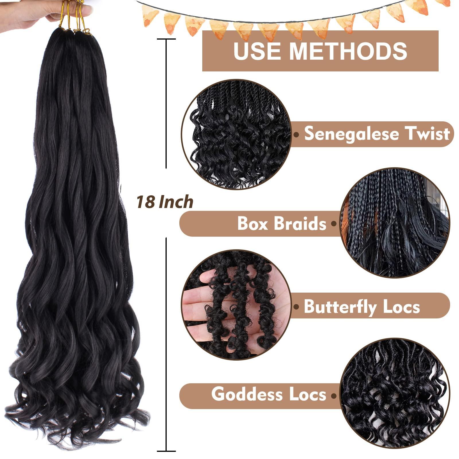 COOKOO COOKOO 9 Pack Copper Red Pre Stretched Spanish Curly Braiding Hair 18 Inch Pre-curled Loose Wave Crochet Braids Hair French Curls Crochet Braid Hair Extention for Goddess Nu Locs 350#