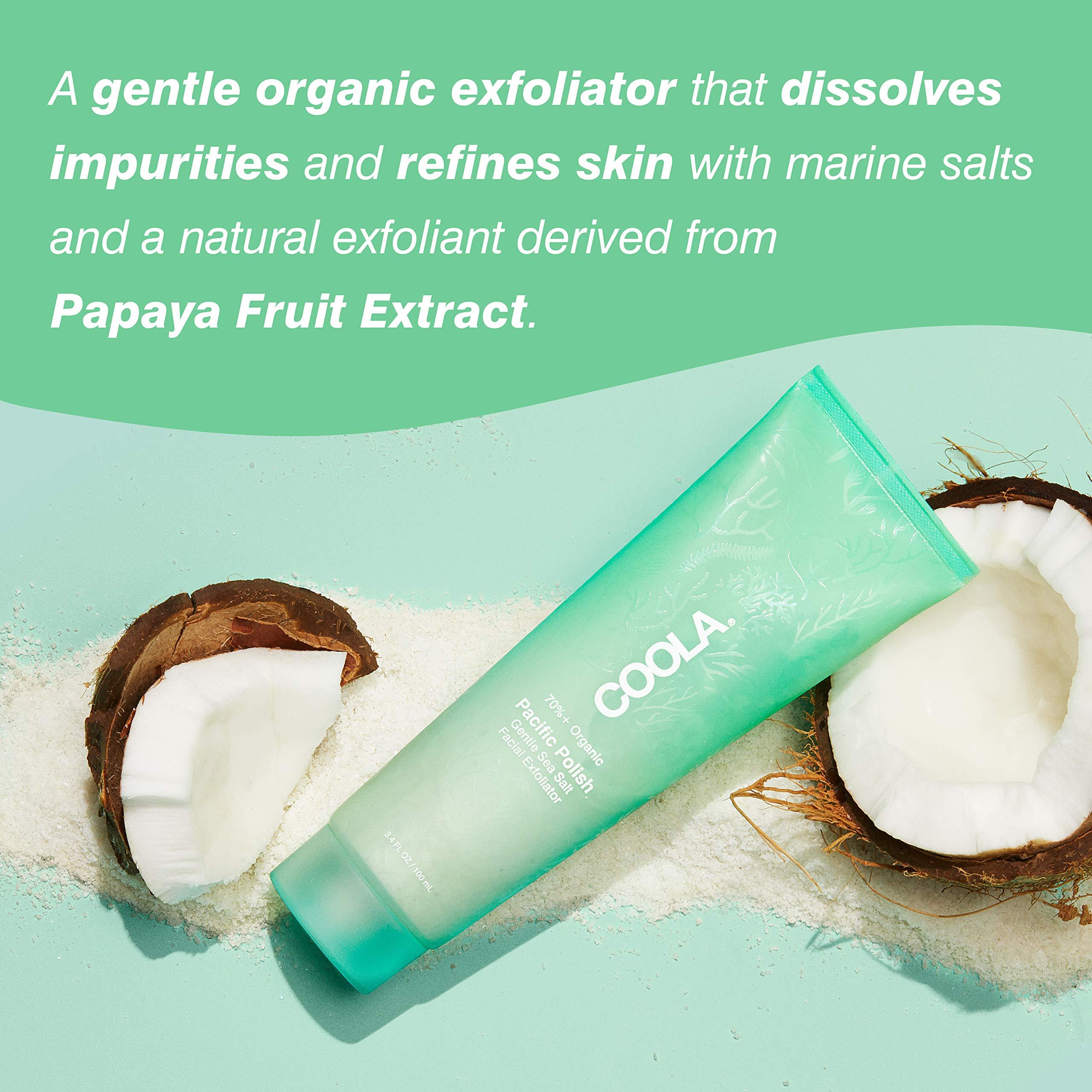 Coola COOLA Organic Pacific Polish Face Exfoliator, Dermatologist Tested Skin Barrier Protection with Coconut Oil, Vegan and Gluten Free, 3.4 Fl Oz