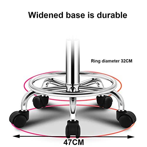 ZHOUXIAO ZHOUXIAO PU Leather Swivel Massage Salon Stool with Footrest, Round Rolling Stool Beauty Spa Chair,Adjustable Height Bar Stool for Hairdressing Manicure Tattoo Barber Hairdre red