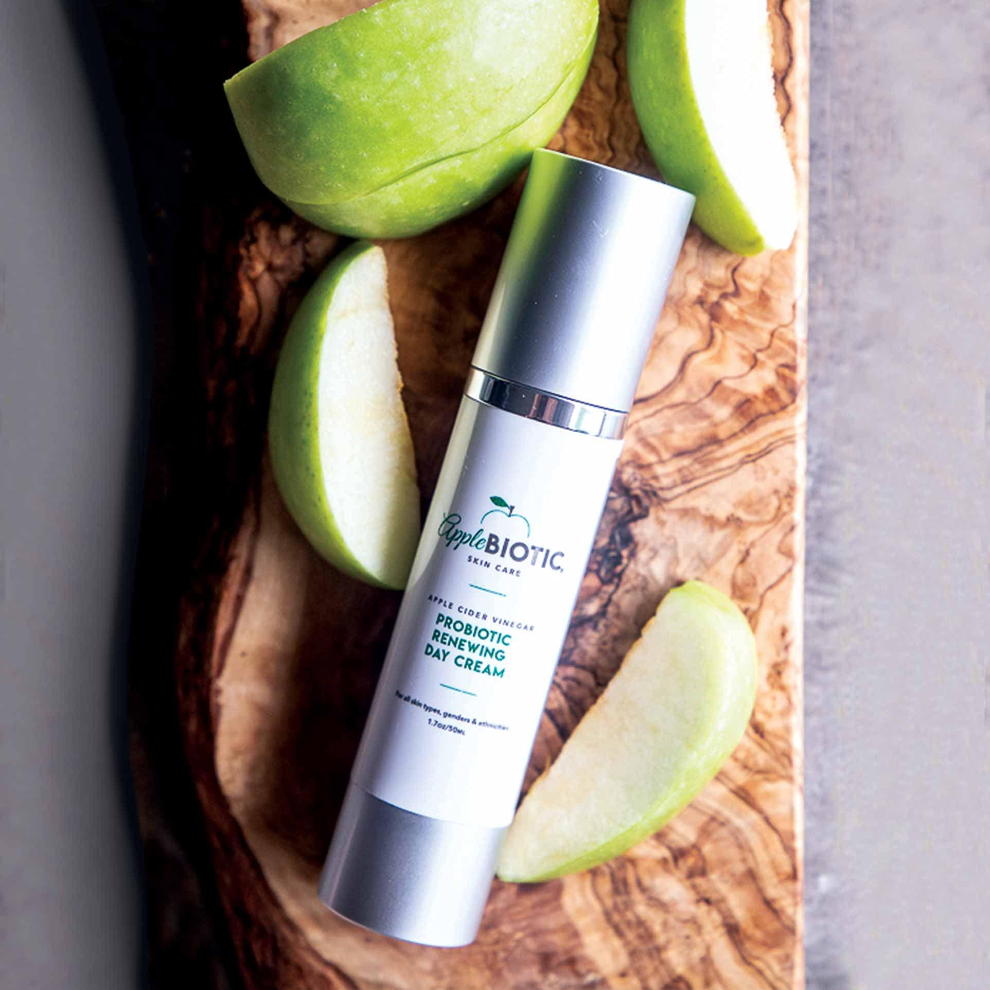 AppleBiotic Apple Cider Vinegar Face Day & Night Cream Duo, Hydrating, Redness Relief Face Moisturizer Lotion For Dry, Oily, Sensitive Skin, Natural Green Tea, Chamomile, Skincare for men, women, teens