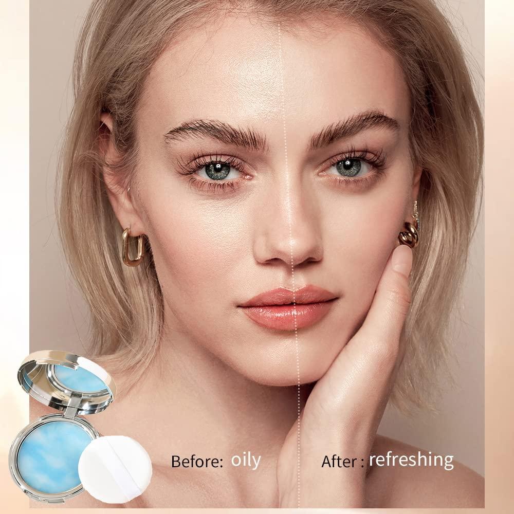 MMCute Oil Control Face Pressed Powder, Jelly Pressed Powder Face Makeup Setting Powder, Powder Free Delicate and Skin-friendly, Flawless Matte Long Lasting Finishing Lightweight Waterproof Face Cosmetics