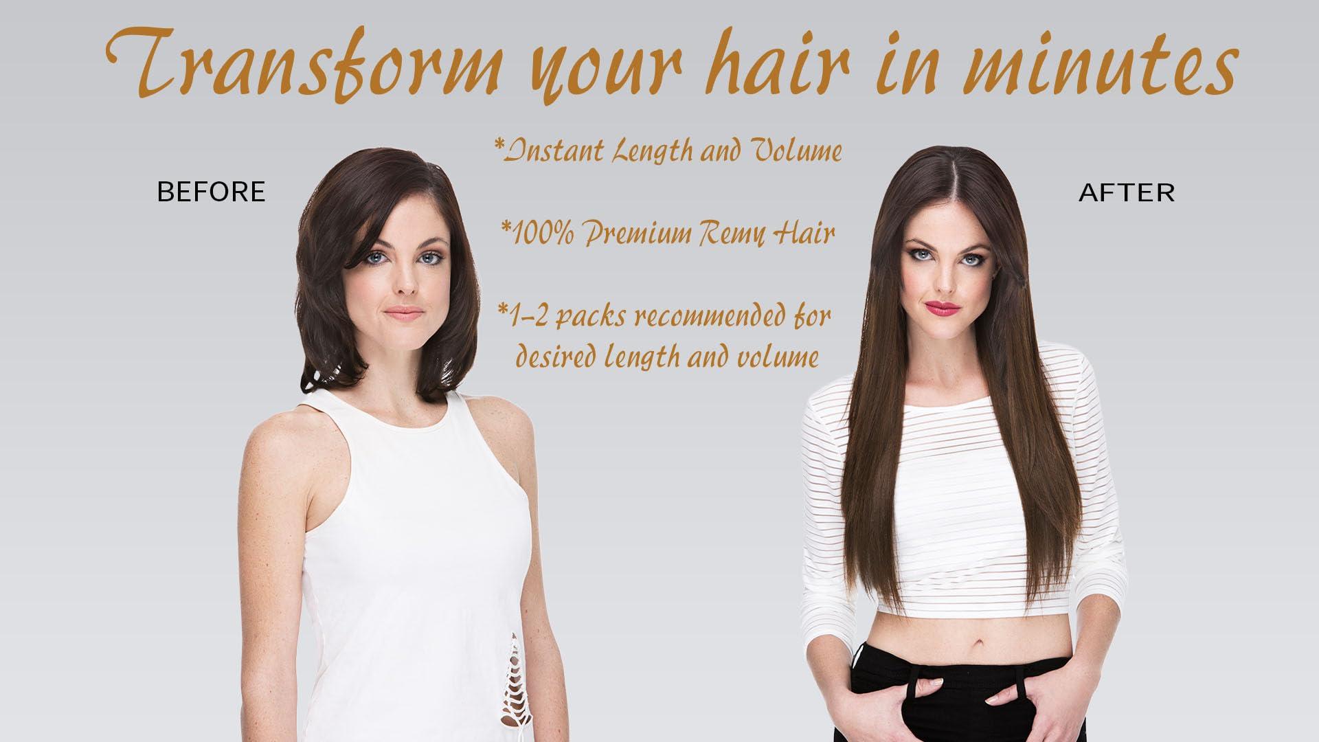 Euronext EARLY HOLIDAY SALE COUPON- EURONEXT Clip in hair extensions, 100% Remy human hair, 14 inches, Straight, Curly, #2 Espresso