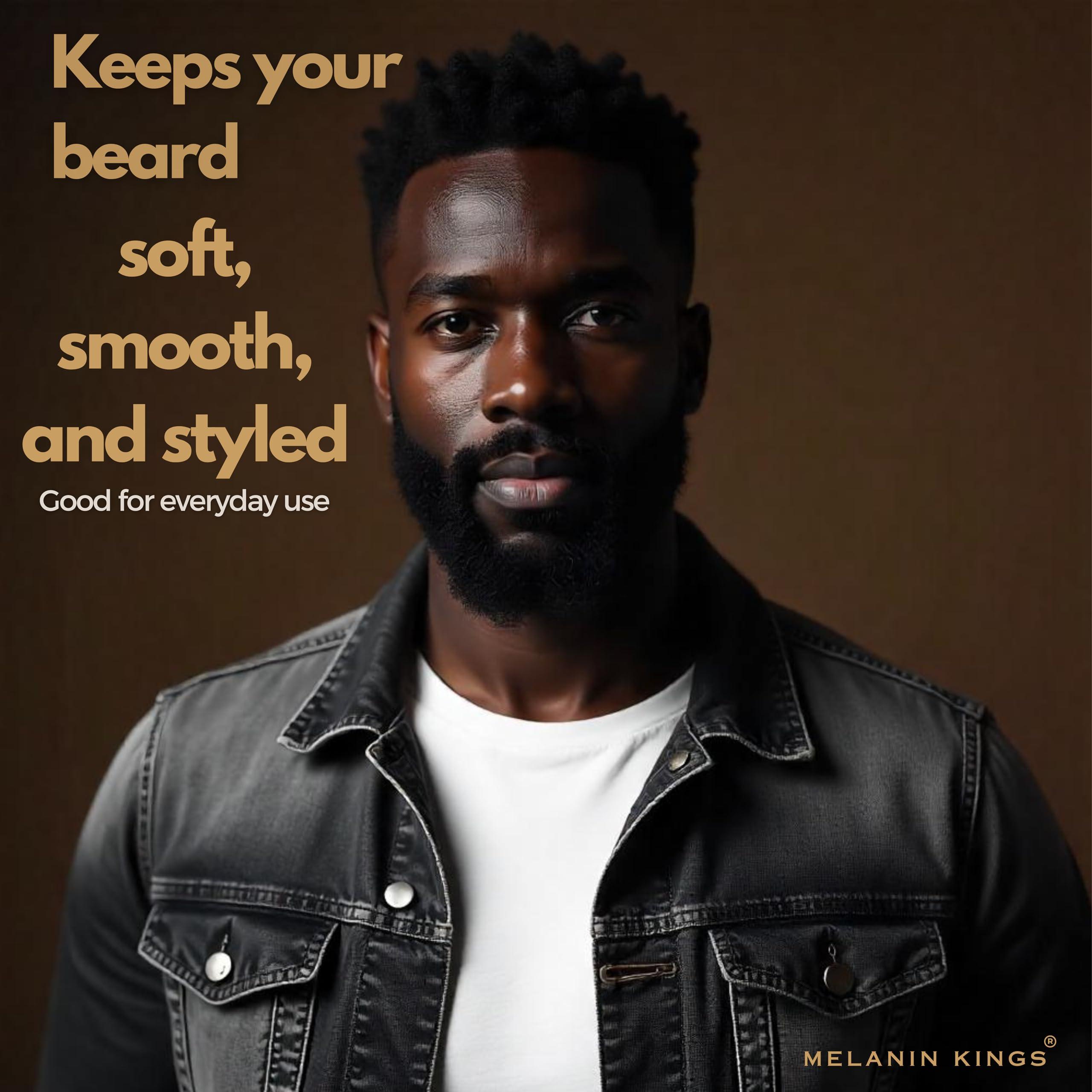 Melanin Kings Melanin Kings Beard Balm for Black Men | 3 oz | Ancient African Ingredients | Specialized formula for black men s Kenyan Sandalwood Scent
