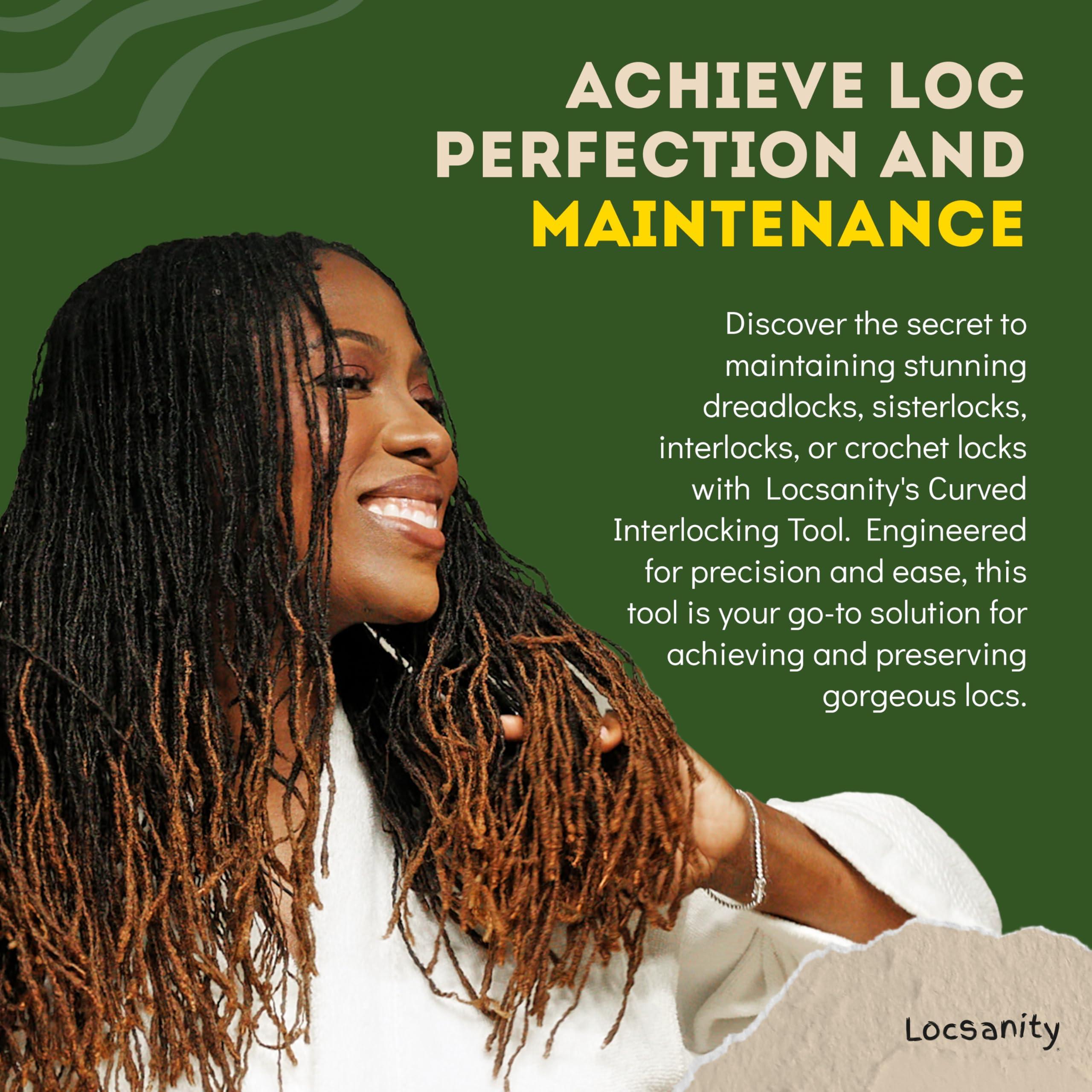 Locsanity Locsanity Curved Interlocking Tool for Microlocs and Medium Locs Maintenance Hair Tools for Dreadlocks, Sisterlocks, Interlocks, and Crochet Locks