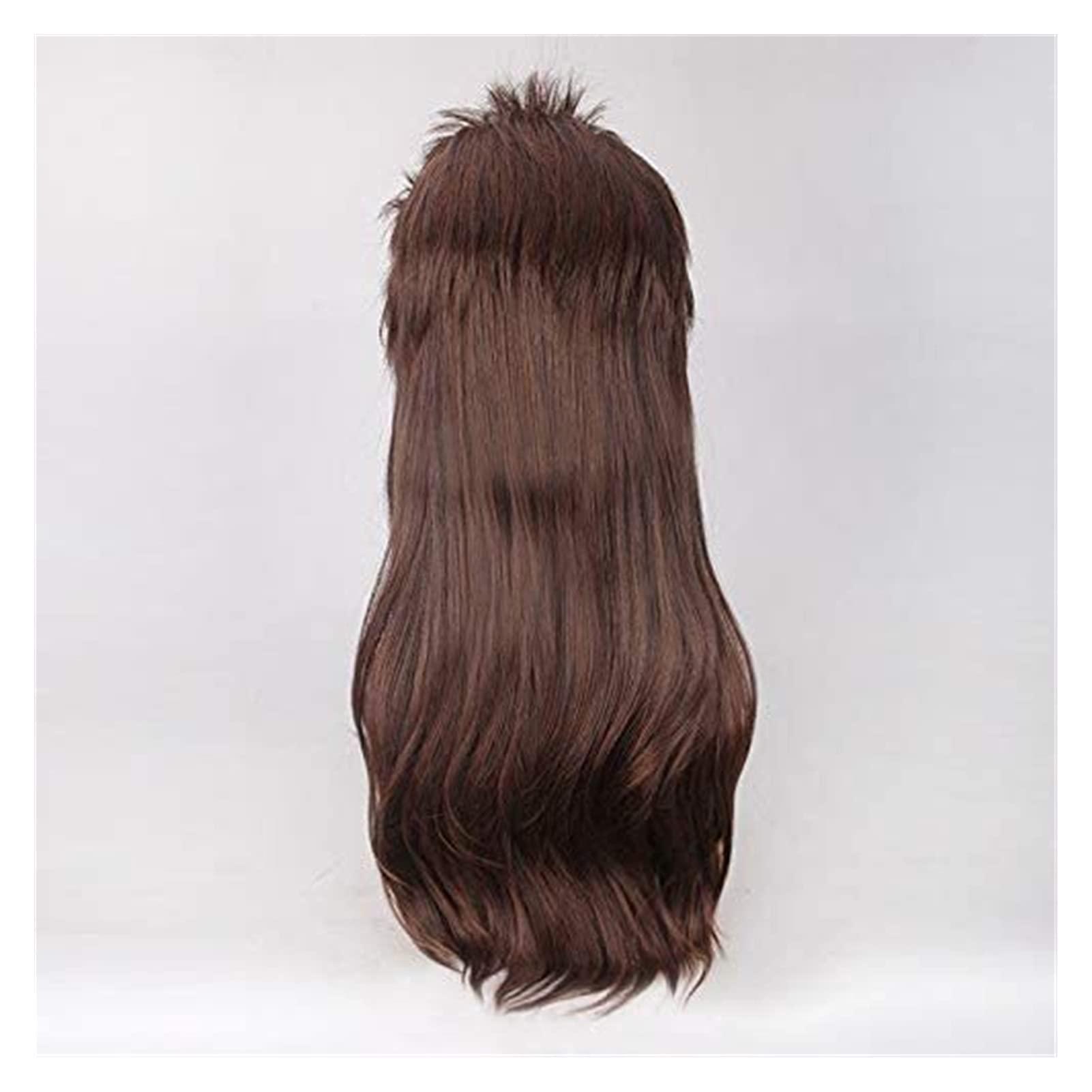 Koswiggle Koswiggle Game Sally face Sallyface Larry Cosplay Wig 65cm Long Brown Styled Heat Resistant Synthetic Hair Wig + Wig Cap