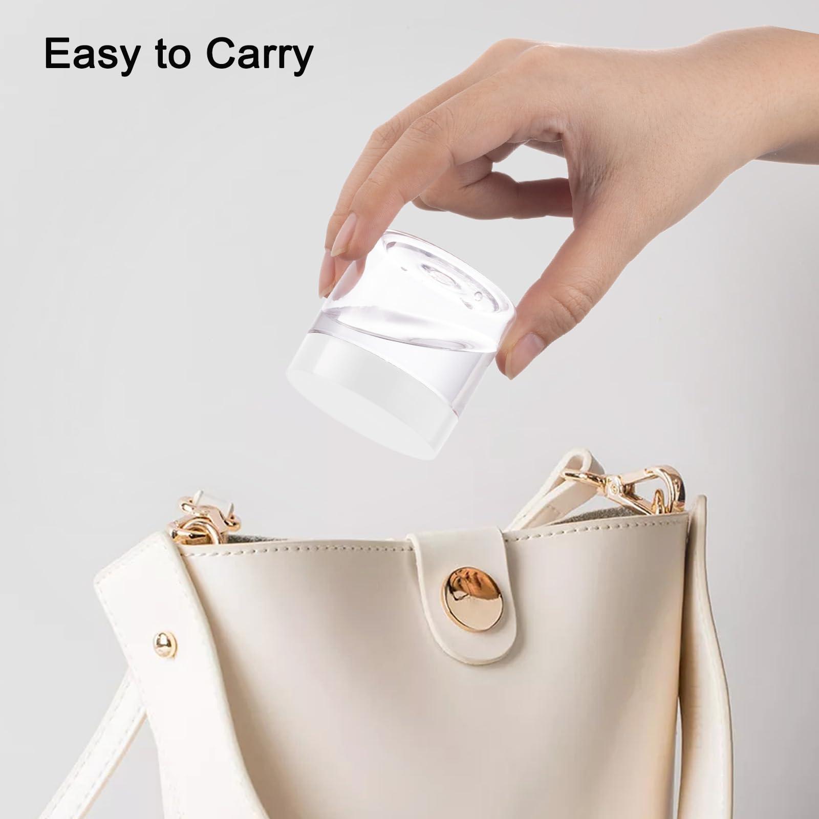 Elumeiro 16 Pcs 2 OZ Clear Plastic Jars with White Lids, Empty Leakproof Travel Size Cosmetic Container Round Cream Jar Refillable with Stickers for Scrubs, Lotion, Powder, ointment, Makeup, Food Storage