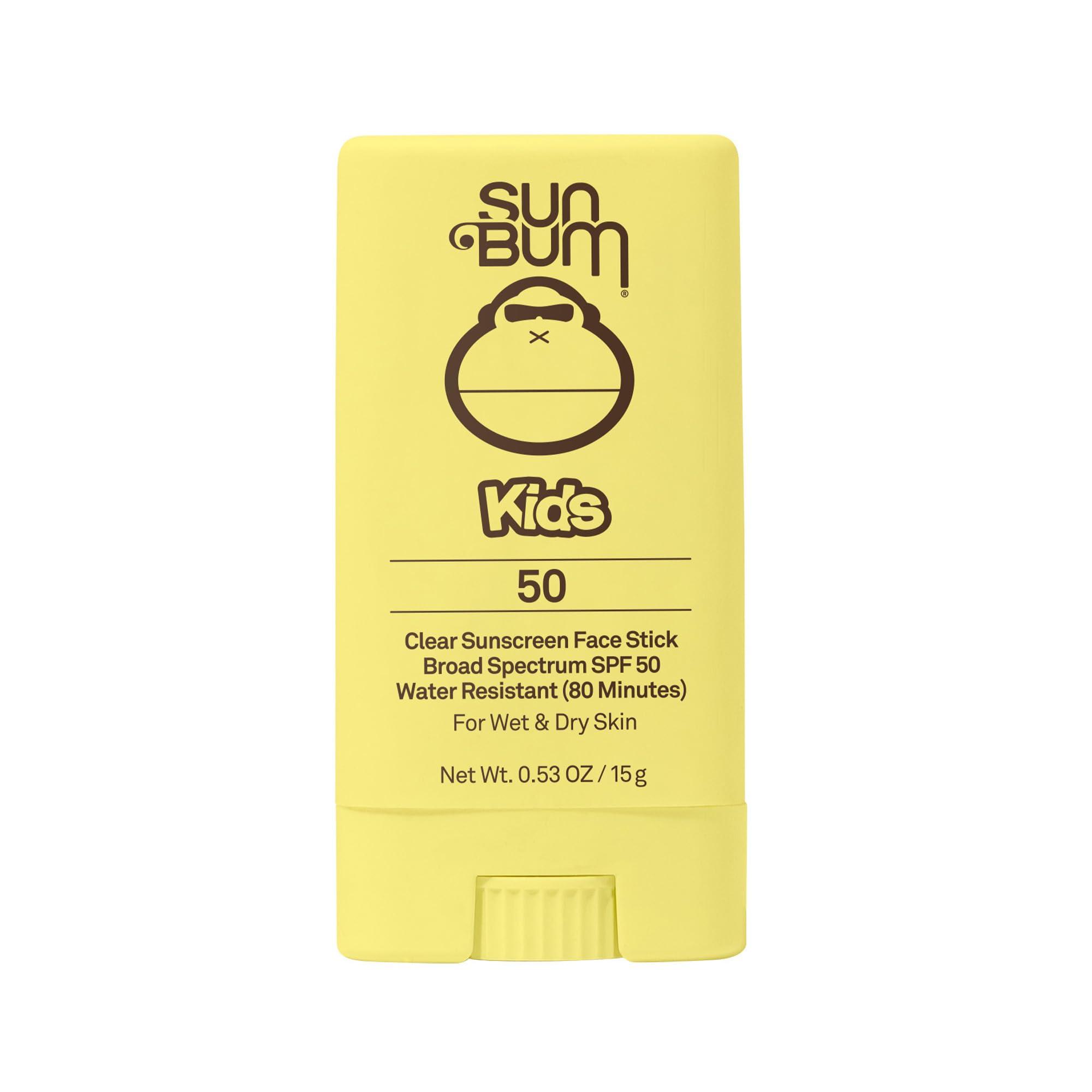 Sun Bum Sun Bum Kids SPF 50 Clear Face Stick Sunscreen | Broad Spectrum Sunblock with Vitamin E | Wet or Dry Skin Application | Hawaii 104 Act Compliant (Octinoxate & Oxybenzone Free)| Travel Friendly 0.53 oz
