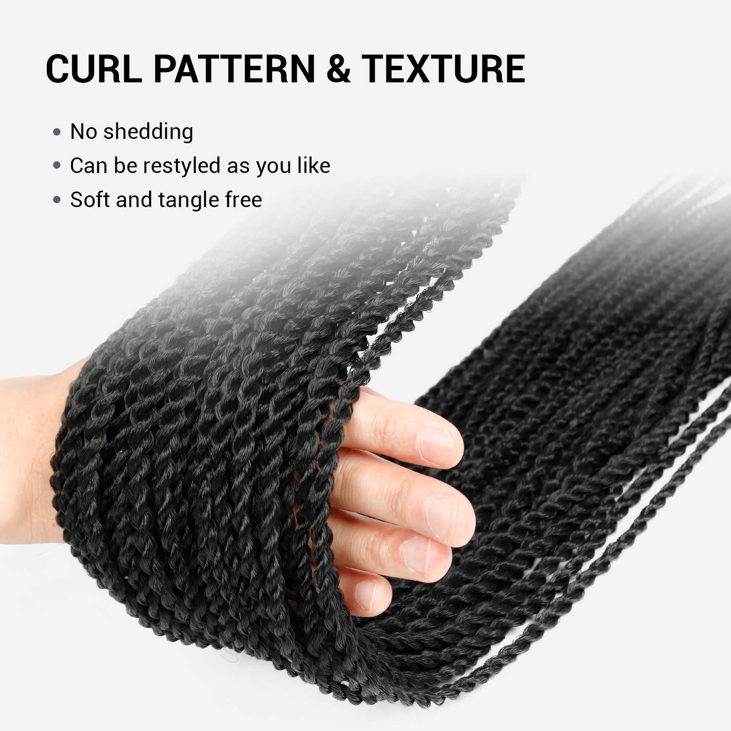 AU-THEN-TIC AU-THEN-TIC Senegalese Twist Crochet Braids Hair 32 Inch 8 Packs Small Mambo Twist 40 Strands/Pack Crochet Hair Pre-Stretched Pre-Looped Braiding Hair Extensions (32 Inch (8 Packs), 1B-Off Black)