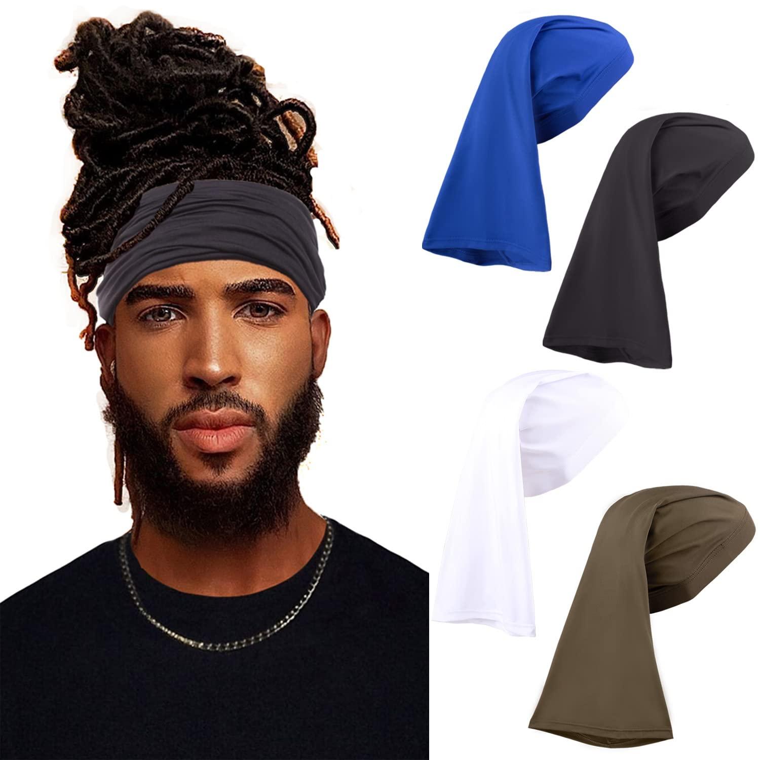 Leeven Leeven 4 Pieces Dreadlock Cap Tube Unisex Bands Elastic Long Hair Dreads Head Wraps Cap Locs Socks for Dreads for Men Women Spandex Dreadlock Cap