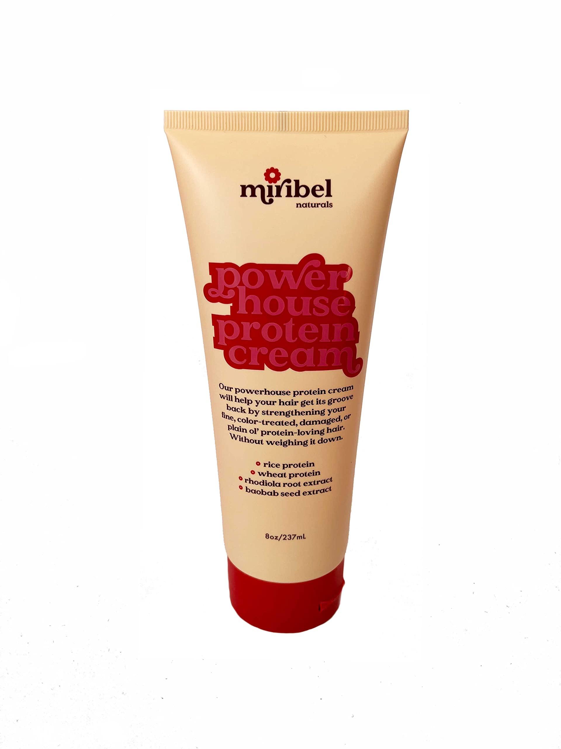 Miribel Miribel Powerhouse Protein Cream for Hair, 8 fluid ounces - Repair, Strengthen, and Protect Damaged, Fine, Wavy, or Curly Hair - Vegan, Sulfate-Free, Paraben-Free Leave-In Conditioner and Protein Mask