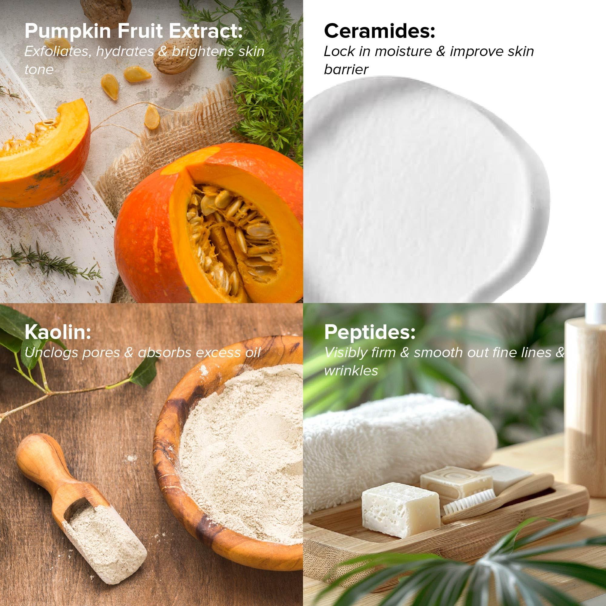 DRMTLGY DRMTLGY Pumpkin Enzyme Face Mask with Jojoba Beads. Gentle Exfoliating Pumpkin Facial Mask for Dullness, Uneven Skin Tone, Fine Lines and Wrinkles.