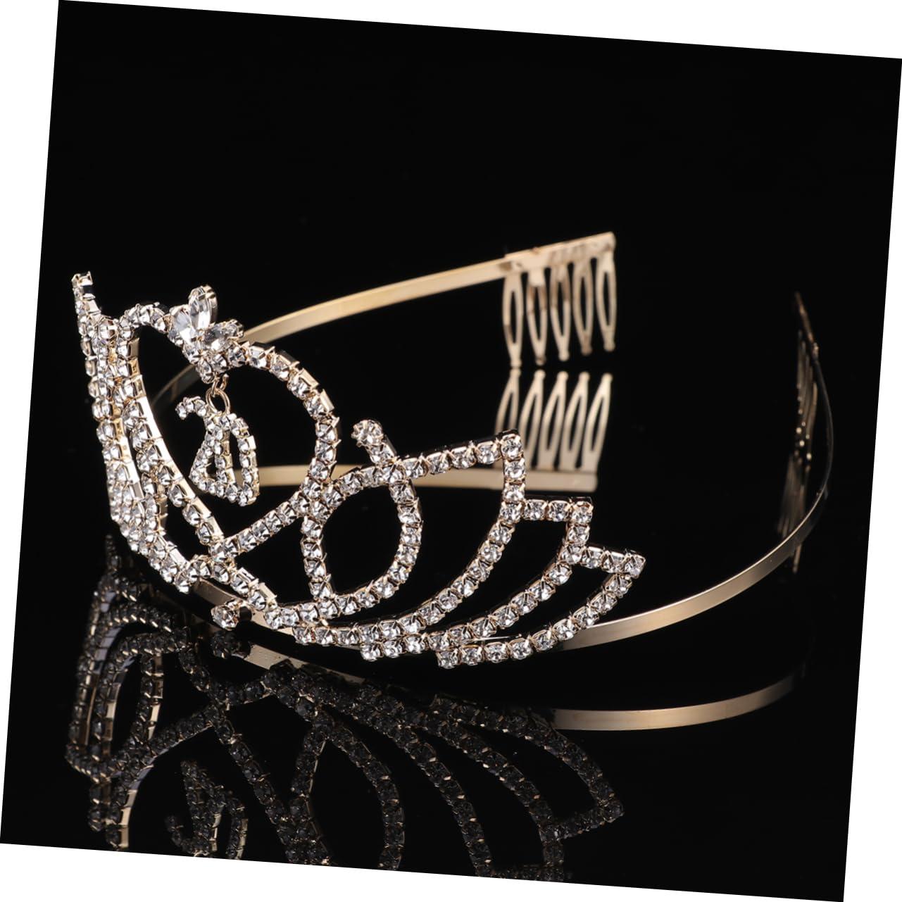 DRESSOOS DRESSOOS 1pc Crown Hair Clasp Party Hair Clasp Birthday Princess Bridal Headpiece Girls Headband Birthday Headband 40th Birthday 20th Birthday Crown for Girls Dress Accessories Dinner Party