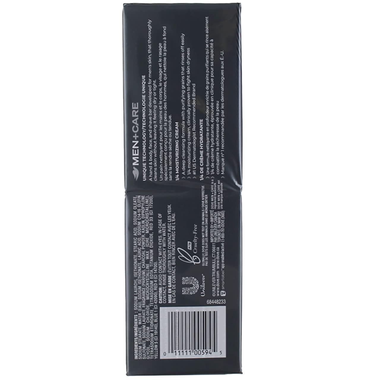 Dove Dove, Men Bar Soap Charcoal + Clay, 4 Ounce (Pack of 6)