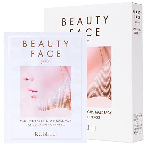 RuBelli RuBelli Beauty Face Premium 2-Step Chin & Cheek Care V Line Shaping Face Masks Lifting, Firming, Slimming and Anti-Aging, Anti-Wrinkle Mask | 7 Hot Sheets, Pink Band | (14 Hot Sheets + 1 Pink Band)