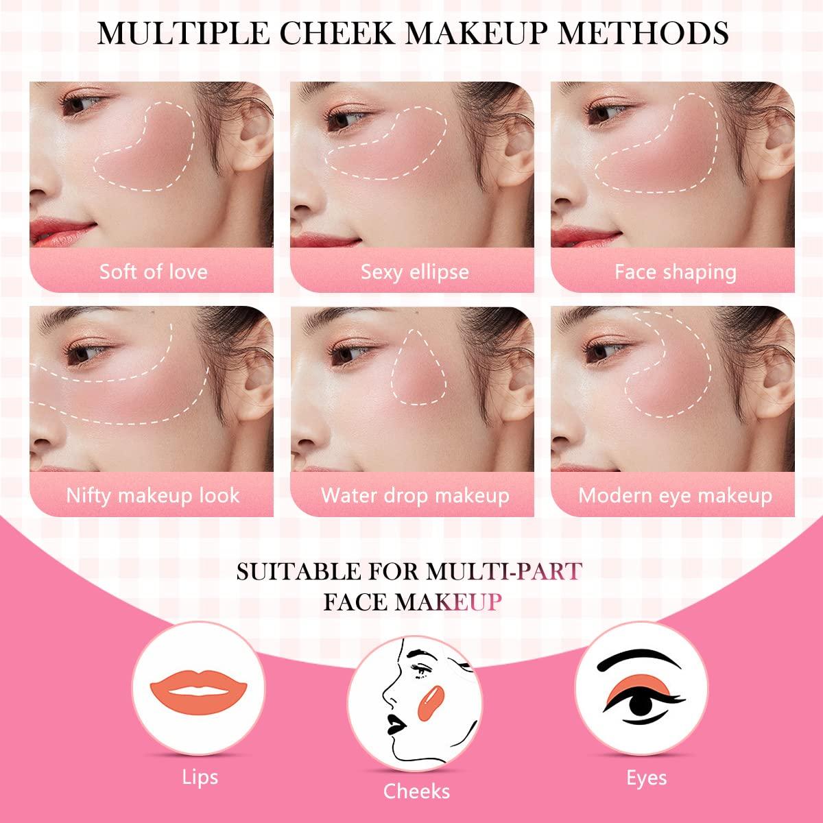 LOKFAR LOKFAR Cream Blush Stick for Cheeks Blush Makeup - 2 in 1 Multi Stick Blush for Cheeks Tint & Eyes & Lips, Cheek Makeup Stick Makeup Blush with Brush, Waterproof Creme Blush (#01 Cherry Pink)